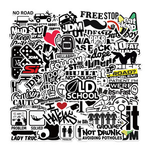 50Pcs personalità auto divertente parola adesivi decorativi impermeabili per casco moto da corsa auto vinile <span class=keywords><strong>JDM</strong></span> Sticker - Product Image 2