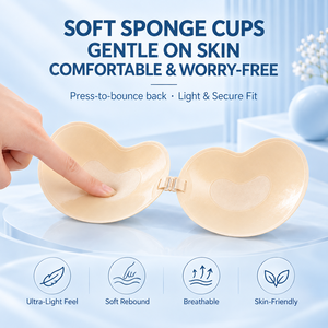 <span class=keywords><strong>Reggiseno</strong></span> Push-Up in Silicone <span class=keywords><strong>Senza</strong></span> <span class=keywords><strong>Spalline</strong></span> e <span class=keywords><strong>Senza</strong></span> Ferretto per Seni Grandi, Lavabile in Lavatrice, Color Nudo e <span class=keywords><strong>Nero</strong></span> - Product Image 4