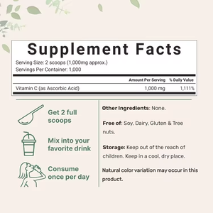 Sağlık takviyeleri yetişkinler Vitamin tozu içecek gıda sınıfı sağlık bağışıklık Boost C vitamini tozu - Product Image 4