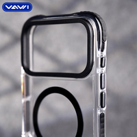 VAWI B339 Étui transparent antichoc haute transparence pour iPhone 17 Pro Max, coque magnétique transparente en PC pour iPhone 17 Pro 17