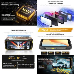 Smartphone robuste <span class=keywords><strong>Blackview</strong></span> ROCK 2 Pro, batterie 15000 mAh, écran 6,67 pouces, 8 Go/256 Go, 4G, Android 16, NFC, TÉLÉPHONE MOBILE - Product Image 5