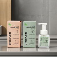 Tablettes de savon pour les mains moussantes nettoyantes naturelles avec logo personnalisé, tablettes de savon pour les mains antibactériennes, lavage des mains liquide écologique
