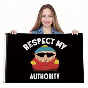 โรงงานขายส่งธงคุณภาพดี โพลีเอสเตอร์ 100D สีสันสดใส รุ่น Respect My Authority พร้อมป้ายโฆษณา - Product Image 6