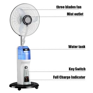 Ventilador Portátil de 16 Polegadas com Umidificador e Spray de Névoa, Controle Remoto, Display LED e Fluxo de Ar Potente para Uso em Casa e Carro - Product Image 4
