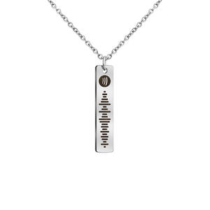 Collier personnalisé personnalisé pour <span class=keywords><strong>affiche</strong></span> de chanson Spotify pour cadeau de bijoux en acier inoxydable gravure personnalisée colliers de piste audio - Product Image 2