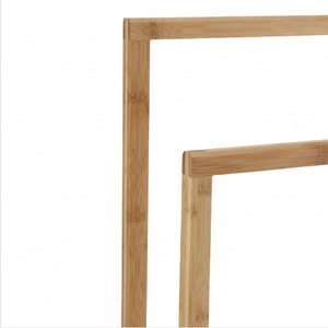 Toallero de cristal de bambú plegable portátil, 2 barras de Color de <span class=keywords><strong>madera</strong></span> ajustables duraderas para dormitorio, baño, Hotel, gimnasio, uso al aire libre - Product Image 4