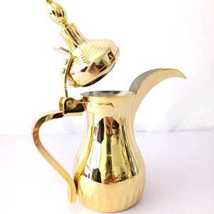 Vente en gros de cafetière Dallah vintage en acier inoxydable 26/32/40 OZ design indien turc finition argent or 200/300ml verres - Product Image 4