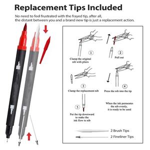 In Stock 12/24/36/48/60/72/100/120 colori Set disegno lettere calligrafia Fineliner doppia punta acquerello pennarello pennarello Art - Product Image 3