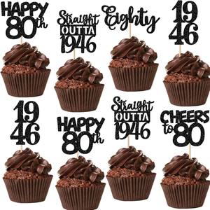 Décorations de gâteau <span class=keywords><strong>Joyeux</strong></span> <span class=keywords><strong>Anniversaire</strong></span> pour 30e et 50e Anniversaires et Anniversaires de Mariage - Décorations de Fête avec Textes et Slogans Imprimés <span class=keywords><strong>Joyeux</strong></span> 30e <span class=keywords><strong>Anniversaire</strong></span> Straight Outta - Product Image 3