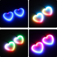Nouvelle lumière décorative LED pour voiture 12V contrôlée par application, halo d'ange, changement de couleur RVB, design en forme de cœur, accessoire lumineux pour véhicule