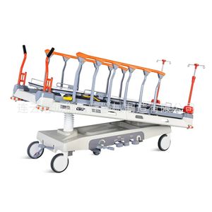 Chariot de transport médical de style LINET, plateforme élévatrice hydraulique, hauteur réglable, lit de réanimation d'urgence, utilisation en endoscopie - Product Image 4