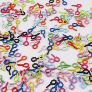 Vis à œillets colorées en forme de goutte, en fer, peintes à la four, pour la fabrication de bijoux DIY, couleurs mélangées aléatoires - Product Image 1
