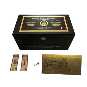 1200pcs Rhino 1.0million Billion Zimbabwean Dollar Fake Gold Banknotes with Box 120pcs Appraisal Certificate for Collection and - Product Image 1