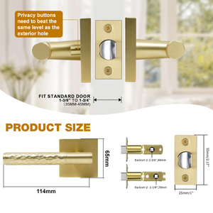 New Arrivals Luxury Knurled Zinc Privacy <b>Bedroom</b> Bathroom Balcony <b>Door</b> <b>Door</b> Lever <b>Lock</b> Set - Product Image 2