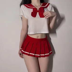 Sex appeal Seaman lapel Cute Bow School uniform Role play Sexy underwear Sexy pajamas