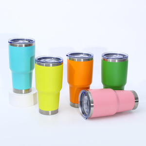 Verre à shot de 30 oz vierge de couleur néon avec couvercle et paille, vente en gros OEM/ODM - Product Image 1
