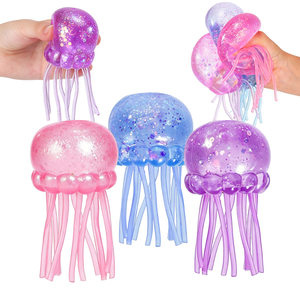Jouets Squishy Méduse Scintillants Colorés en Gros, Jouets Squishy en Maltose, Jouets Anti-Stress TPR, Cadeaux de Fête pour Enfants - Product Image 4