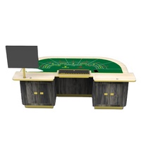 Table de Baccarat Moderne BBY Populaire pour 7 Joueurs et 1 Croupier, en MDF Épais et Bois, Idéale pour les Entreprises