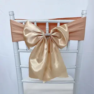 Satin Bow Chair Sashes For Wedding Banquet Party