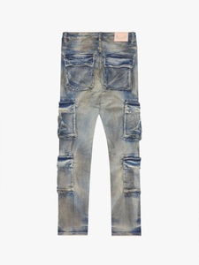 Jeans en denim pour homme HaiYao 2026, sur mesure, de haute qualité, vintage, lavage délavé, coupe skinny, poches, streetwear, hip-hop, OEM ODM, Y2K, coton AM - Product Image 2