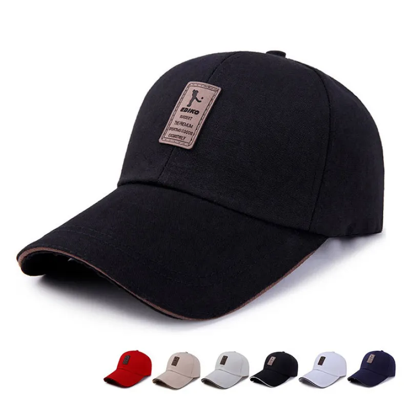 Promotion wholesale Black Baseball Cap 5 Panel Cotton Outdoor for men Sport Hats Cap