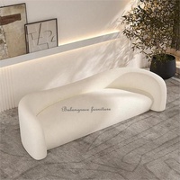Design nordique Offre Spéciale nuage blanc intérieur salon incurvé Teddy velours mariage événement fête location canapé meubles canapé