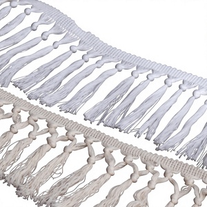 Ruban en dentelle à franges 100 % coton, largeur 6 cm, 9 cm, 10 cm, 11 cm, pour vêtements, rideaux, textiles de maison KUSHANG KT - Product Image 1