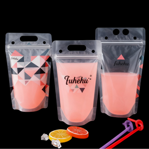 Effacer Transparent Biodégradable Gravure Imprimé Vampire Sang Boisson Jus De Fruits Lait Boisson Sacs Pailles Logo Ziplock Stand - Product Image 6