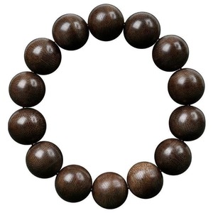 สร้อยข้อมือไม้กฤษณาธรรมชาติทรงกลม สร้อยมาลาสำหรับสวดมนต์ เครื่องประดับอโรมาเธอราพีแบบดั้งเดิมเพื่อการทำสมาธิและผ่อนคลาย - Product Image 4