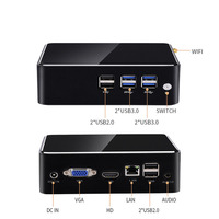 Mini PC industriel avec boîtier en aluminium, processeur 2955U, ordinateur de bureau compact pour les entreprises et l'automatisation