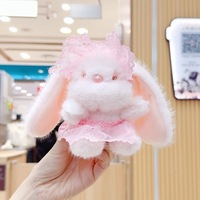 Porte-clés Lapin en Dentelle Moelleux, Vente en Gros, Jouet en Peluche Doux et Mignon, Mini Lapin Kawaii, Breloque de Sac, Pendentif Poupée