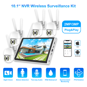 ระบบกล้องวงจรปิด 4CH WiFi PTZ พร้อม NVR ภาพสีกลางคืนคมชัด มาตรฐานกันน้ำ IP66 สำหรับบ้าน - Product Image 2