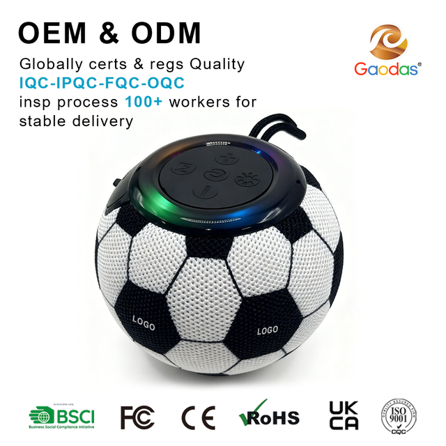 World Themed Portable for BT Speaker Soccer Ball Design with RGB LED Lights and Enhanced Bass Ultimate Fan Experience