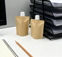 Pochette à bec verseur en papier kraft personnalisée, recyclable, écologique, pour jus frais, boissons, boissons aux fruits, liquides avec bec verseur