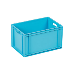KT 4633 Euronorm Heavy Duty Industrial Plastic Container Solid <b>Box</b> Style Stackable <b>Crate</b> - Product Image 1