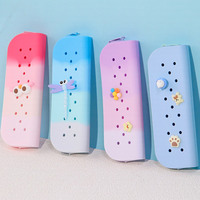 Étui à crayons en silicone, petite trousse à crayons respirante avec breloques pour étudiants, trousse à crayons pour femmes, trousse de maquillage
