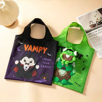 Sac de courses réutilisable en forme de poupée en peluche mignonne, sac de rangement portable, sac à main amusant pour Halloween, sac de courses pliable et écologique