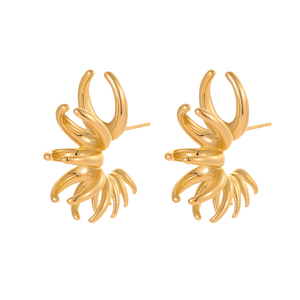 Boucles d'oreilles géométriques dorées en acier inoxydable 18 carats PVD tendance bijoux pour femmes cadeau - Product Image 2