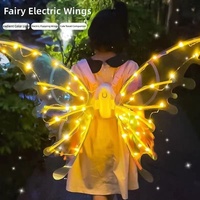 Ailes de fée pour garçons et filles, accessoires de dos pour les stands de rue et les marchés nocturnes, ailes de papillon arc-en-ciel électriques lumineuses, jouet