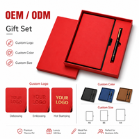 Ensemble cadeau de carnet en cuir PU A5 avec logo personnalisé, stylo, clé USB, agenda professionnel en PU thermosoudé, kit de papeterie, vente en gros OEM
