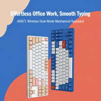 Clavier mécanique sans fil AJAZZ AK871 87 touches TKL 5.0 2.4G, touches ABS OEM, deux piles AAA pour PC portable