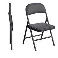 Chaise pliante en métal pratique pour la maison et le jardin, surface lisse, empilable, pour salle à manger, bureau, chaise d'assemblage