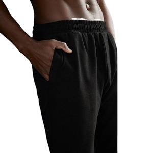 Pantalones de chándal de algodón de talla grande para hombre de alta calidad, pantalones Jogger negros sólidos, bolsillo recto, prendas de vestir informales antiarrugas, cintura plana - Product Image 6