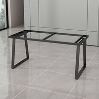 Base de table en métal en forme de U, finition or brossé, robuste et luxueuse, pour salle à manger et bureau