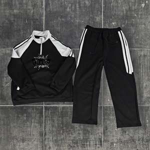 Conjunto Deportivo de Moda 2026, Chándal con Parches y Rayas Personalizadas, Traje Deportivo con Cierre de Cremallera de un Cuarto para Hombre, Fabricante - Product Image 1