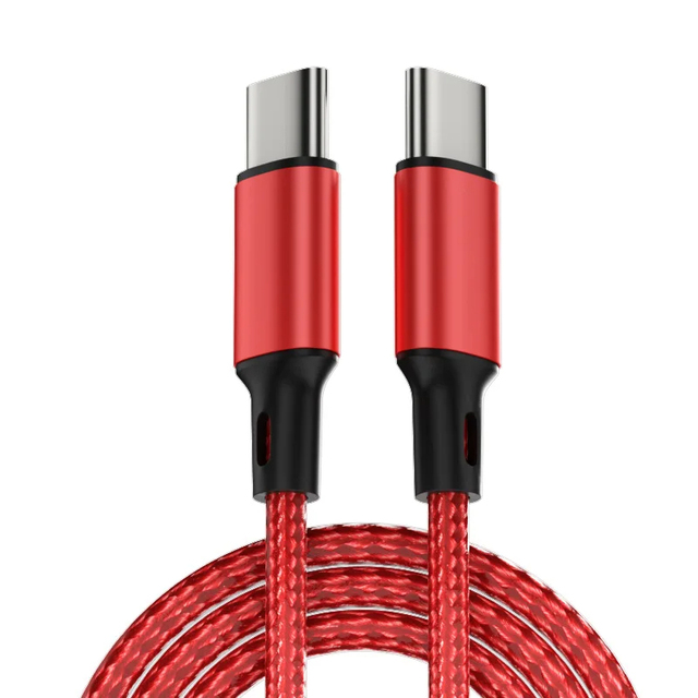 Type C to C Data Cable Dual Head Pd60W Fast Charging Knit Ctoc Car Charging Cable for Laptop Huawei Xiaomi Type C Phone