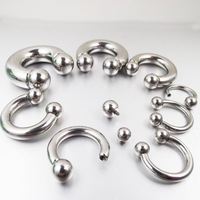 Stainless Steel BCR Circular Barbells, Horseshoe Nose Ring