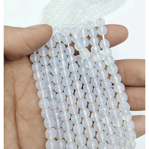 Faceted Opalite diamond cut Stone Opal Beads for DIY Jewelry Necklace <b>Bracelet</b> Making Mirani Agate From Rajasthan Love Theme - Product Image 1