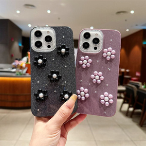 Coque de protection pour téléphone Tecno <span class=keywords><strong>Camon</strong></span> 50 Pro 50 Ultra, Lichicase, luxe, paillettes, <span class=keywords><strong>fleurs</strong></span> 3D, anti-chute, pour femmes - Product Image 3