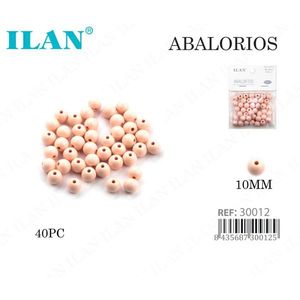 ILAN Abalorios Perline in legno rosa da 10 mm 40 pezzi per la creazione di gioielli - Product Image 1